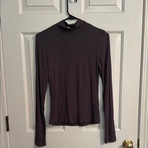 Women's Long Sleeve Mockneck Top - Dark Gray